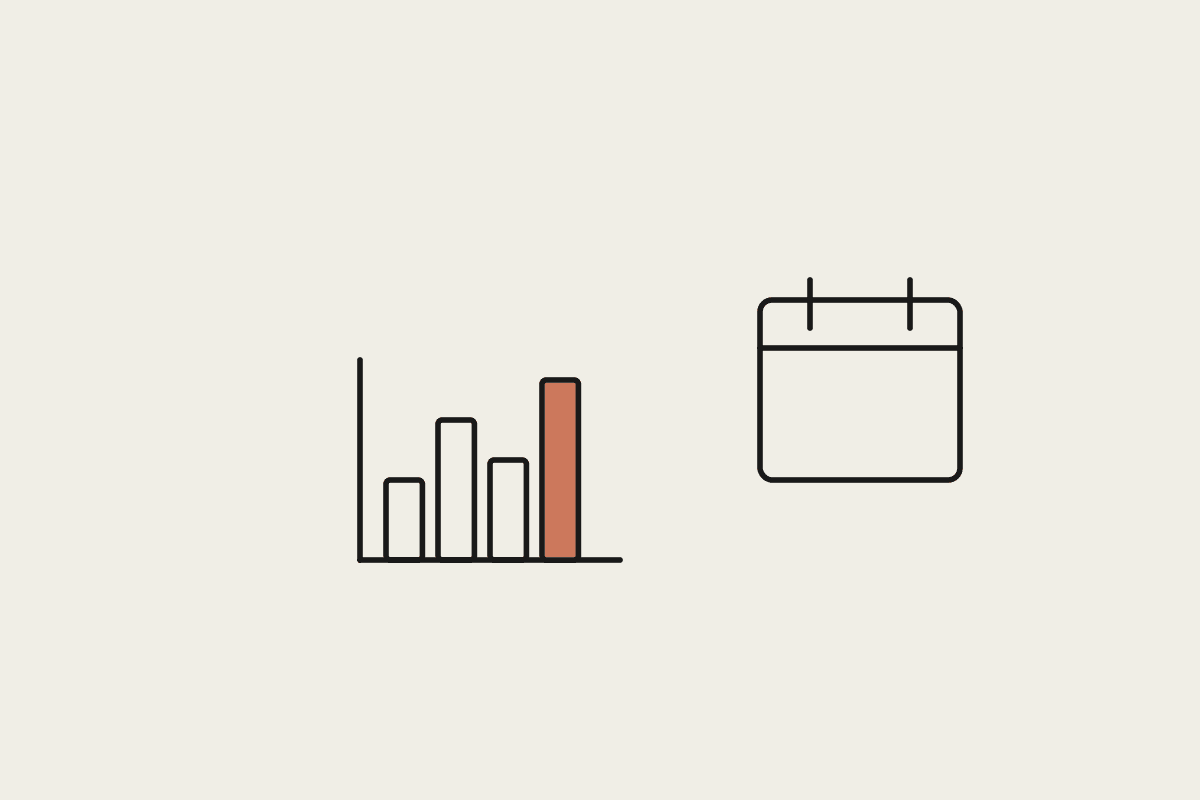 A bar chart and a calendar representing a forecasting model for FY27 AI spend