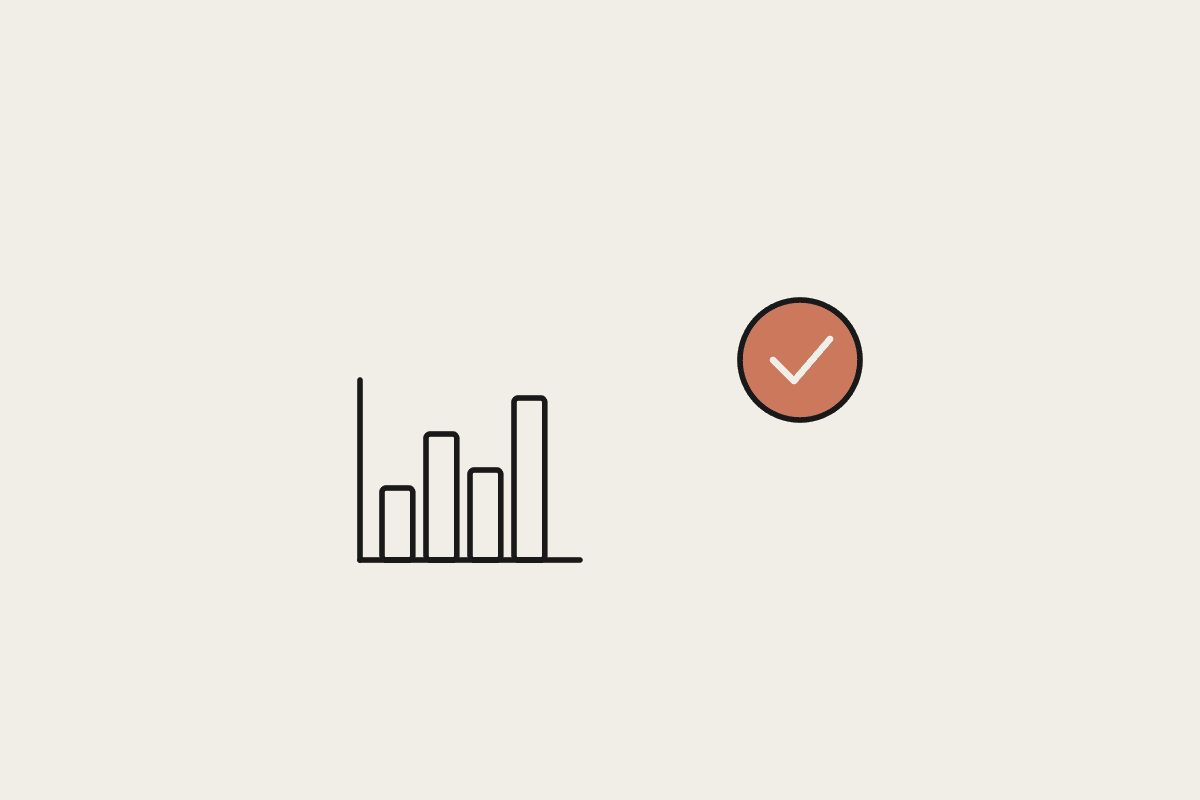 A bar chart and a check mark representing choosing the right-sized AI model for a task's cost profile