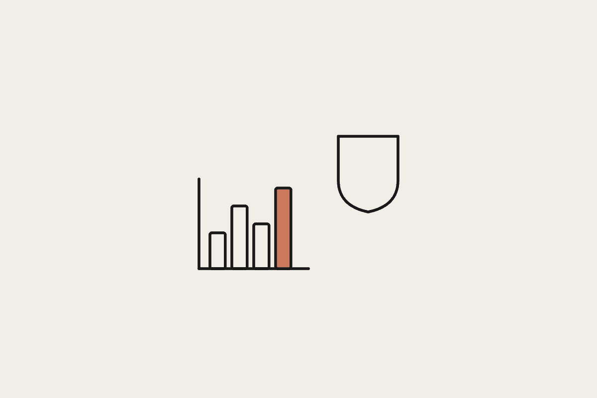A bar chart and a shield representing controlling a variable AI bill during a usage spike