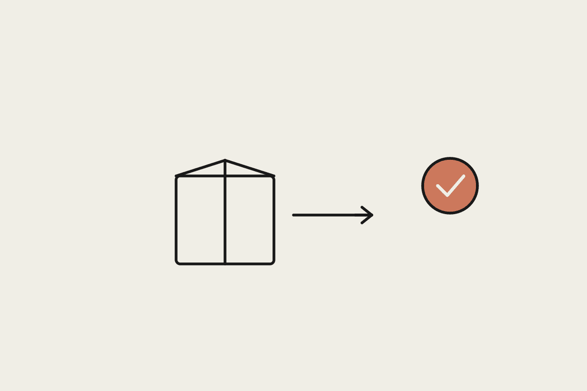 A box, an arrow and a check mark representing a practical plan for migrating off an AI SaaS tool