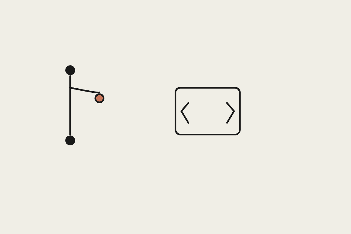 A branch diagram with a terracotta merge point next to a code block, representing a GitLab merge request workflow
