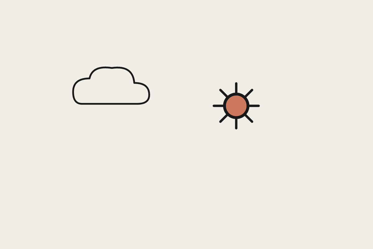 A cloud beside a terracotta gear