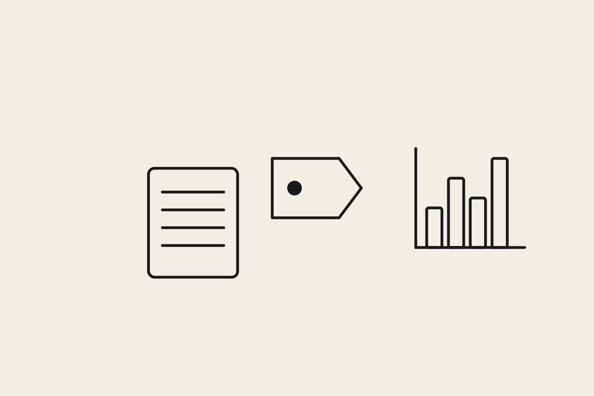 A document, a price tag and a chart representing practice-level AI cost economics for accountants