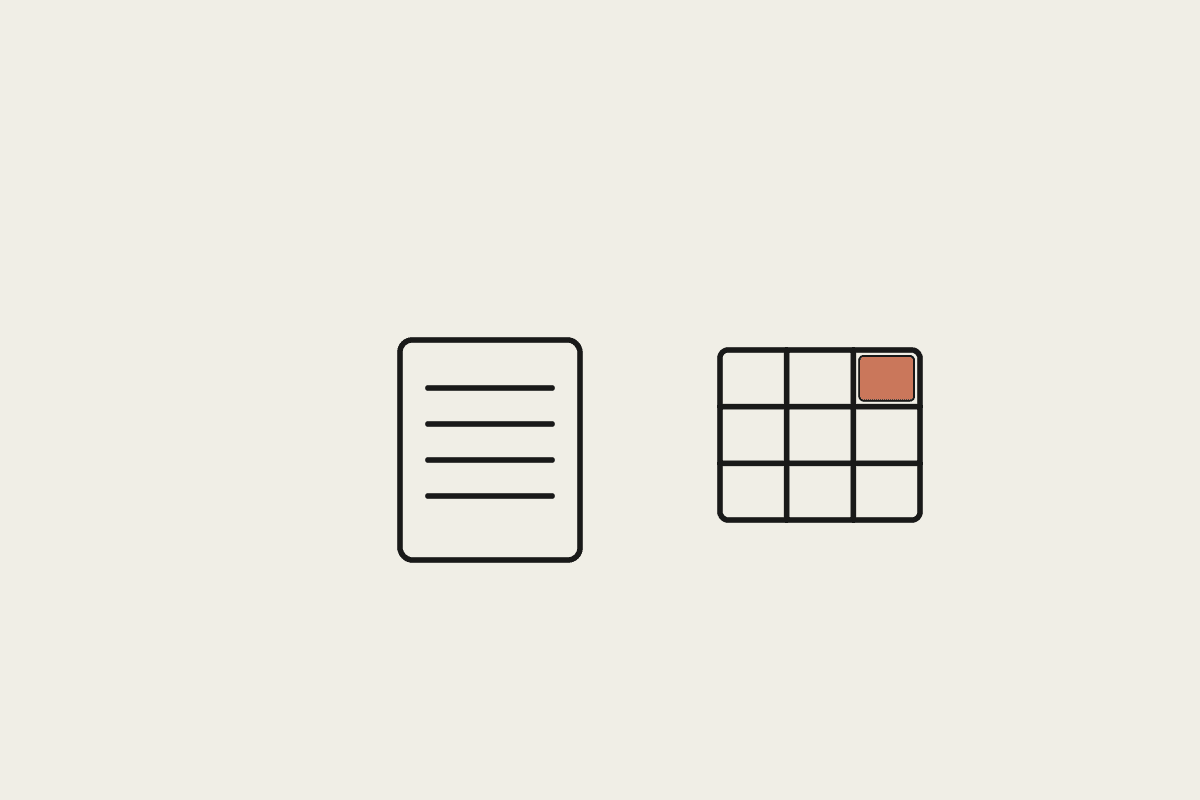 A document and a grid representing an operational AI style guide for a whole team