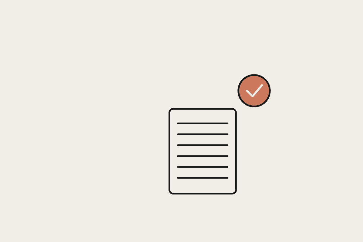 A document with a check mark representing a one-page AI roadmap
