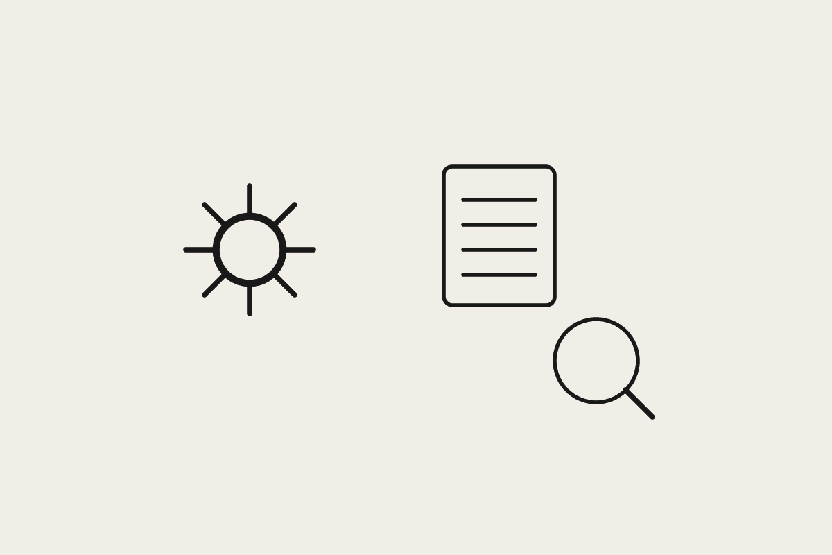 A gear, a document and a magnifying glass representing the fine-tuning, RAG and prompting decision triangle