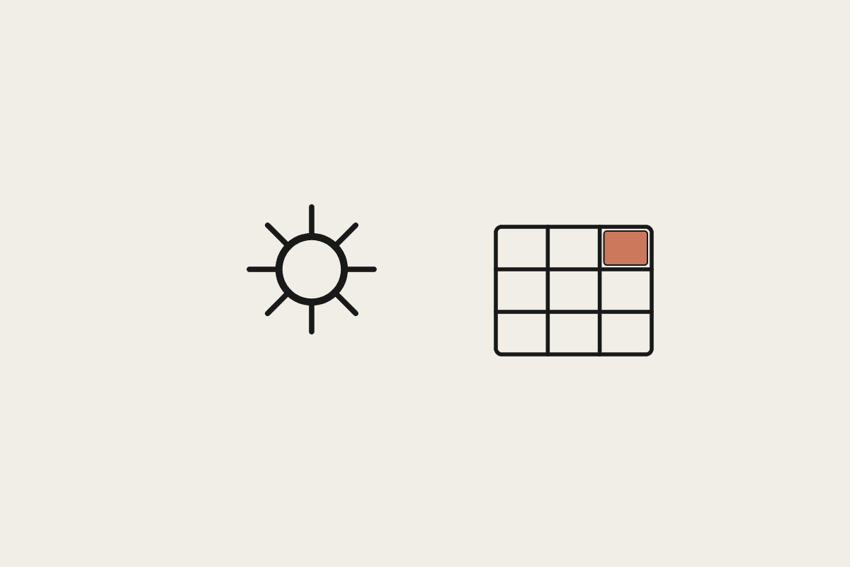 A gear and a grid representing standardising on one AI model across many different jobs
