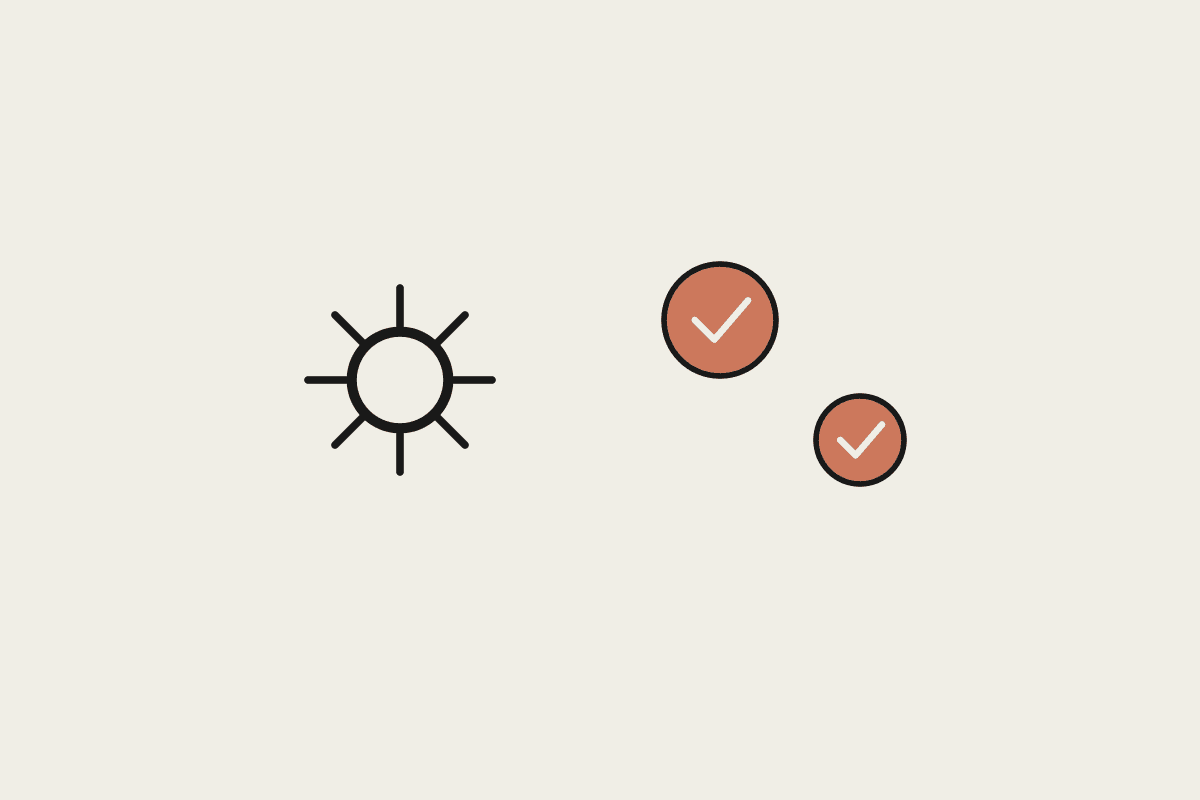 A gear and two check marks representing getting consistent AI output every time