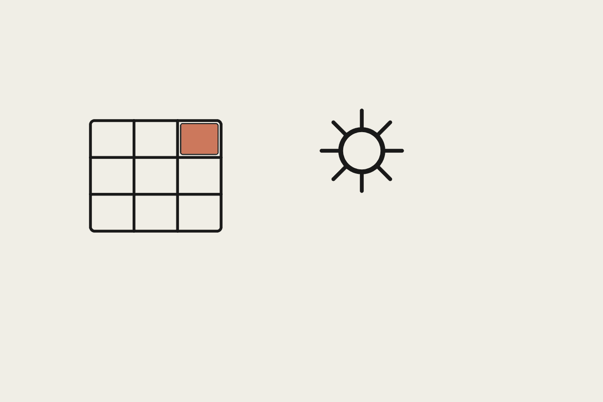 A grid database with one terracotta highlighted cell beside a gear, representing an Airtable base an agent can operate