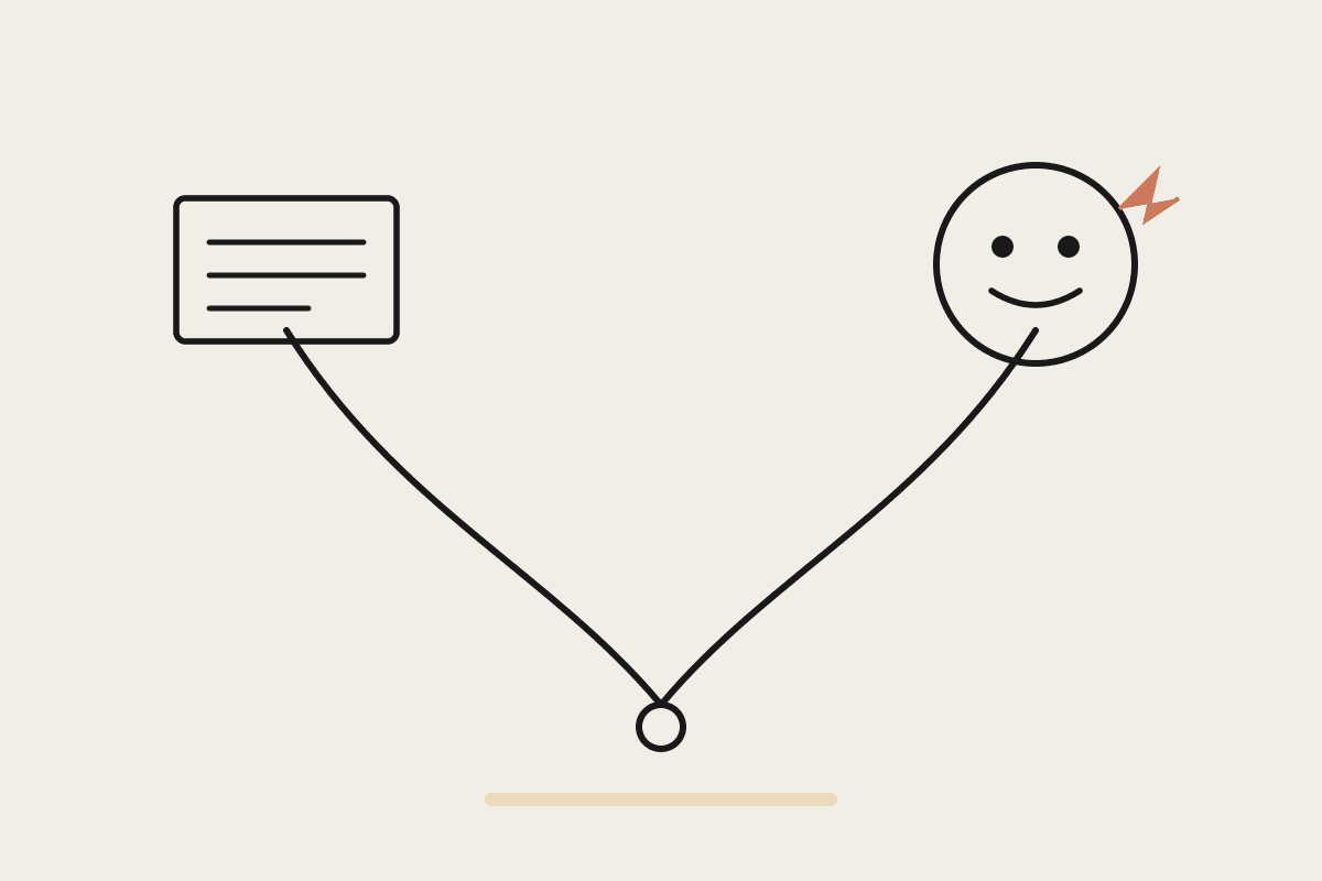 A hand-drawn fork in the road leading to a notes document on one side and a friendly Claude robot with a terracotta spark on the other
