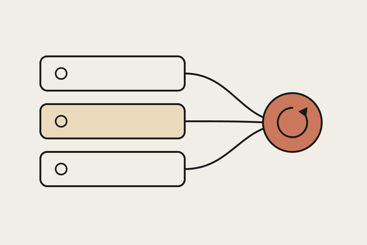 A layered software-stack diagram with Claude drawn as the central terracotta hub connecting each tool layer.
