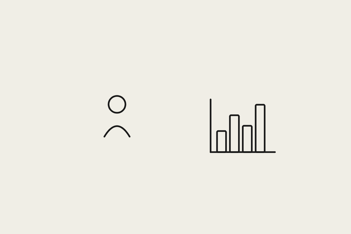 A person and a chart representing setting realistic AI expectations with a team