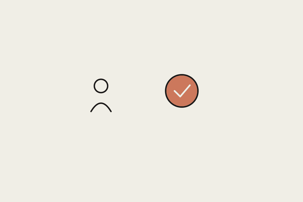 A person and a check mark representing getting an accountant on board with a new AI workflow