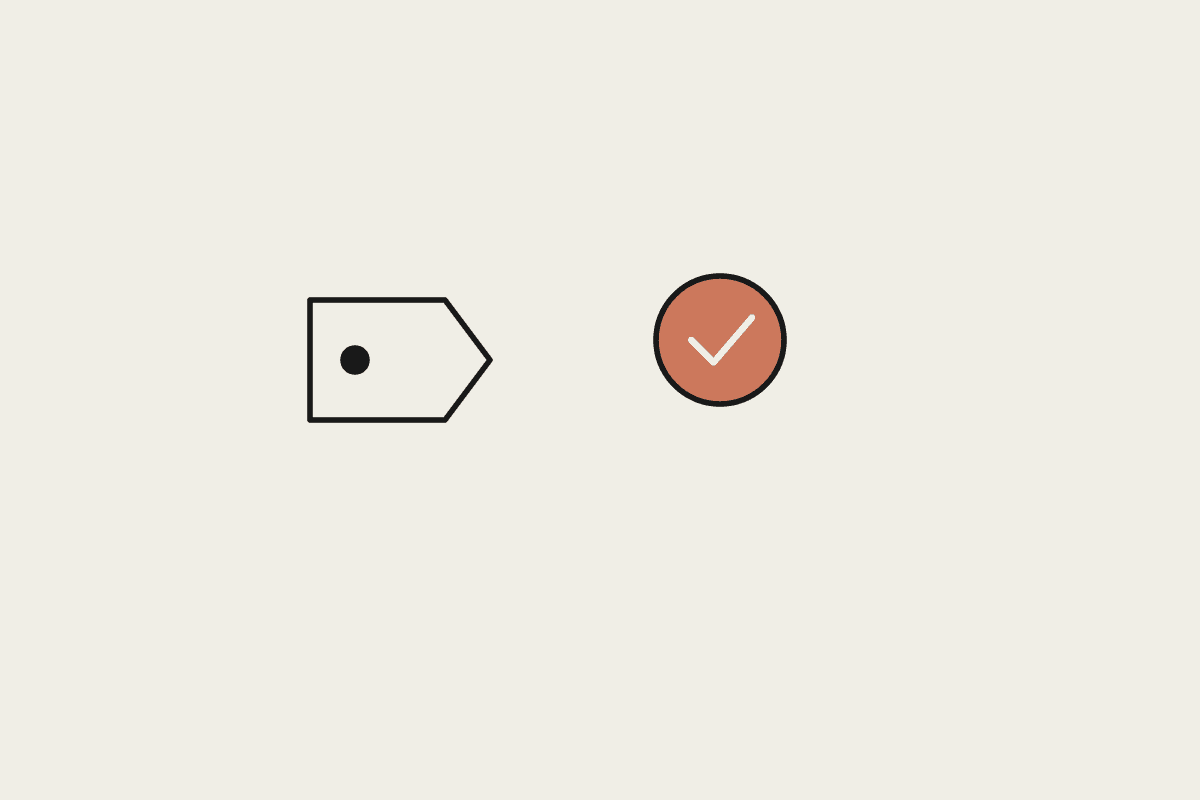 A price tag and a check mark representing cutting an AI bill without cutting capability