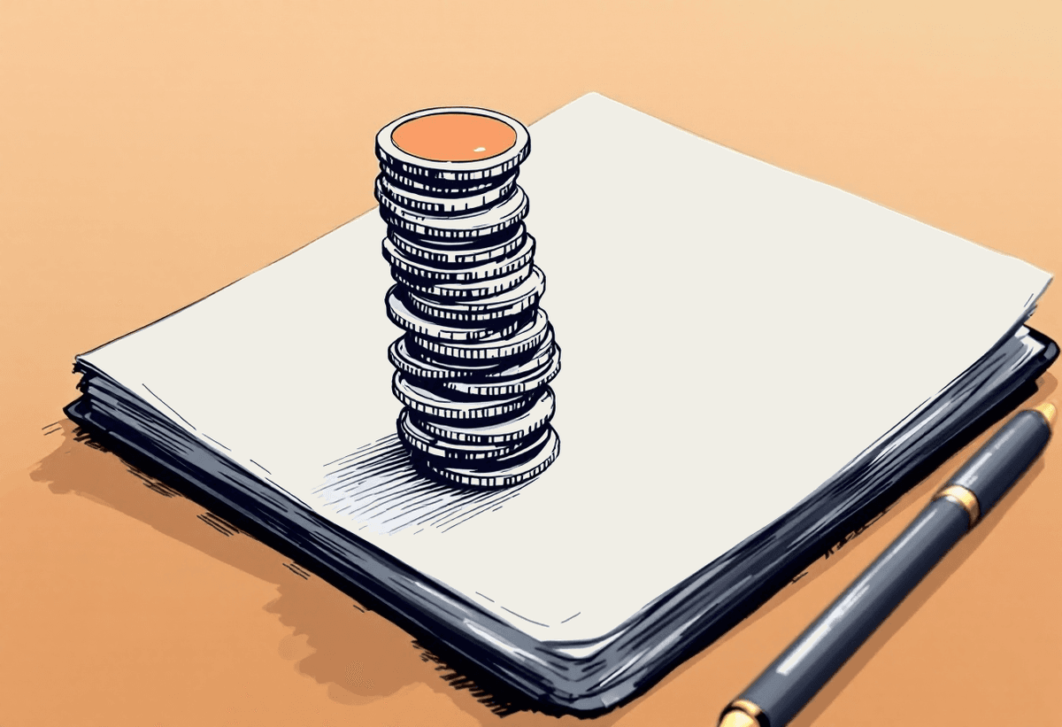 Hand-drawn illustration of a growing stack of coins representing rising self-hosting costs