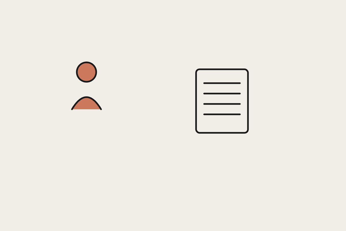 A terracotta figure beside a document, representing a sole trader's one-person back office