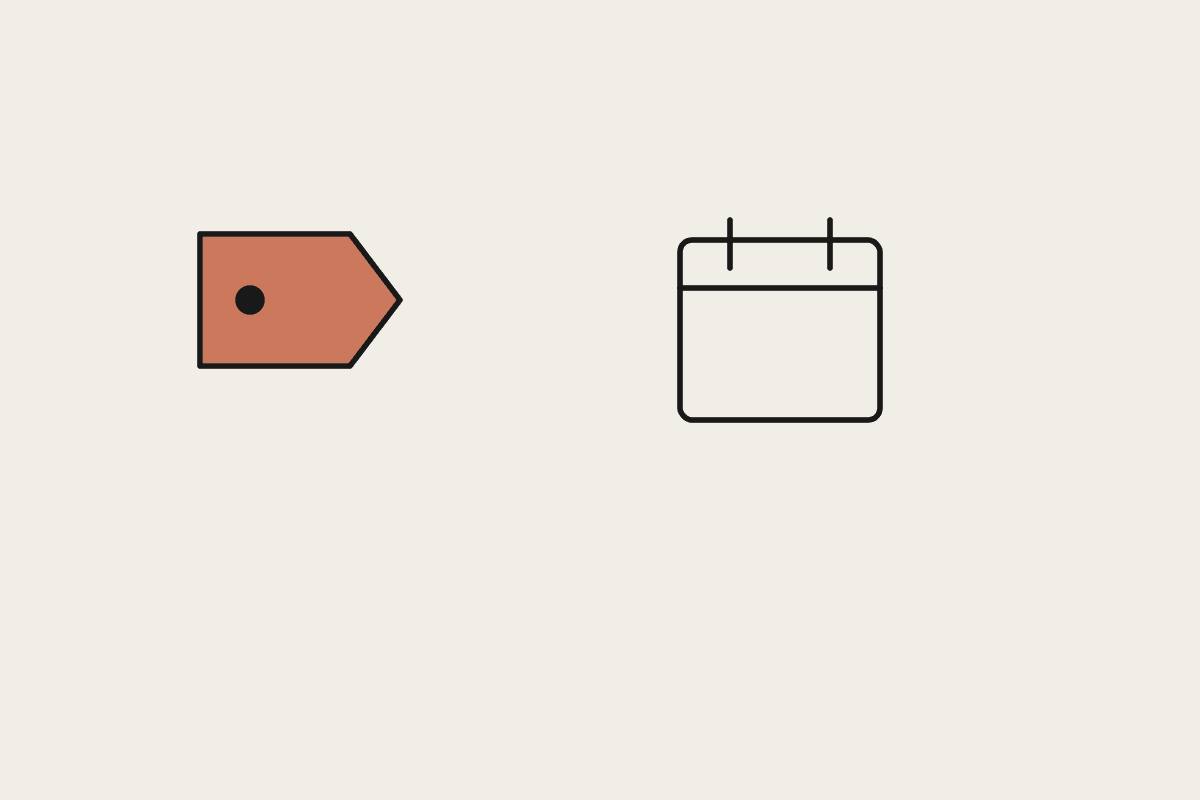 A terracotta membership card beside a calendar, representing a staged renewal reminder sequence