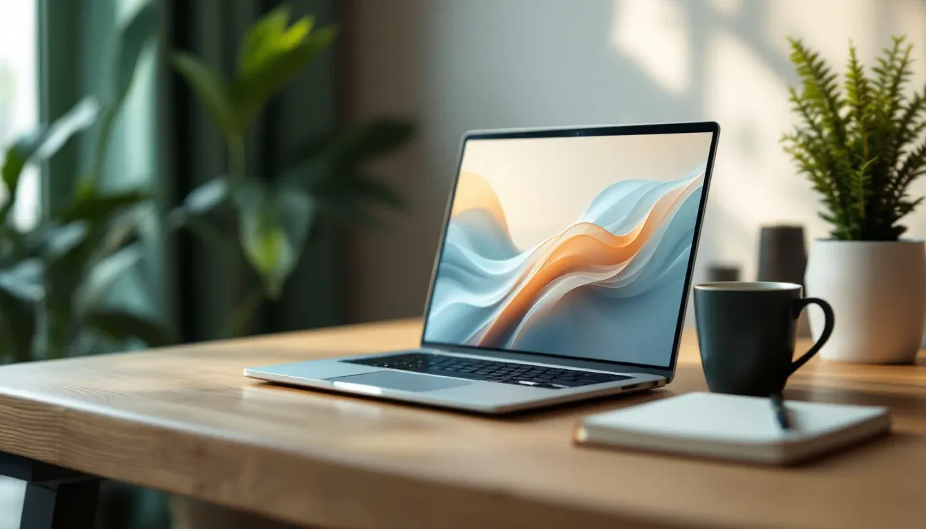 An open laptop on a timber desk in soft morning light, representing Australian businesses adopting new AI models