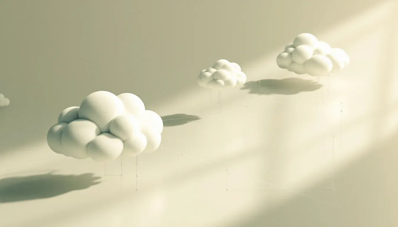 Abstract visualisation of cloud infrastructure connections