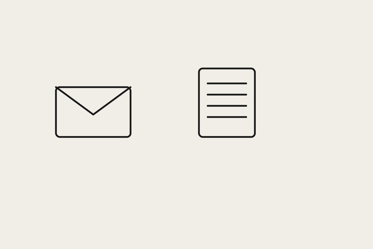 An envelope beside a document, representing a newsletter drafted from the week's work