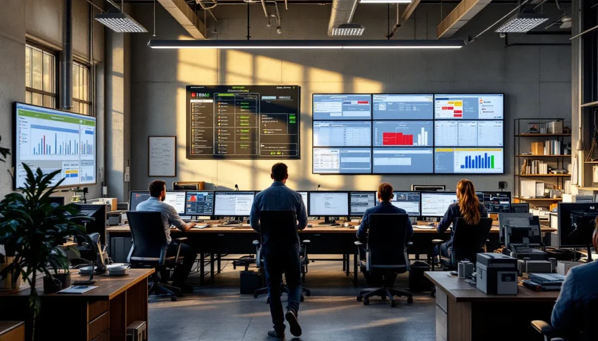 Brisbane logistics operations centre with dispatch screens