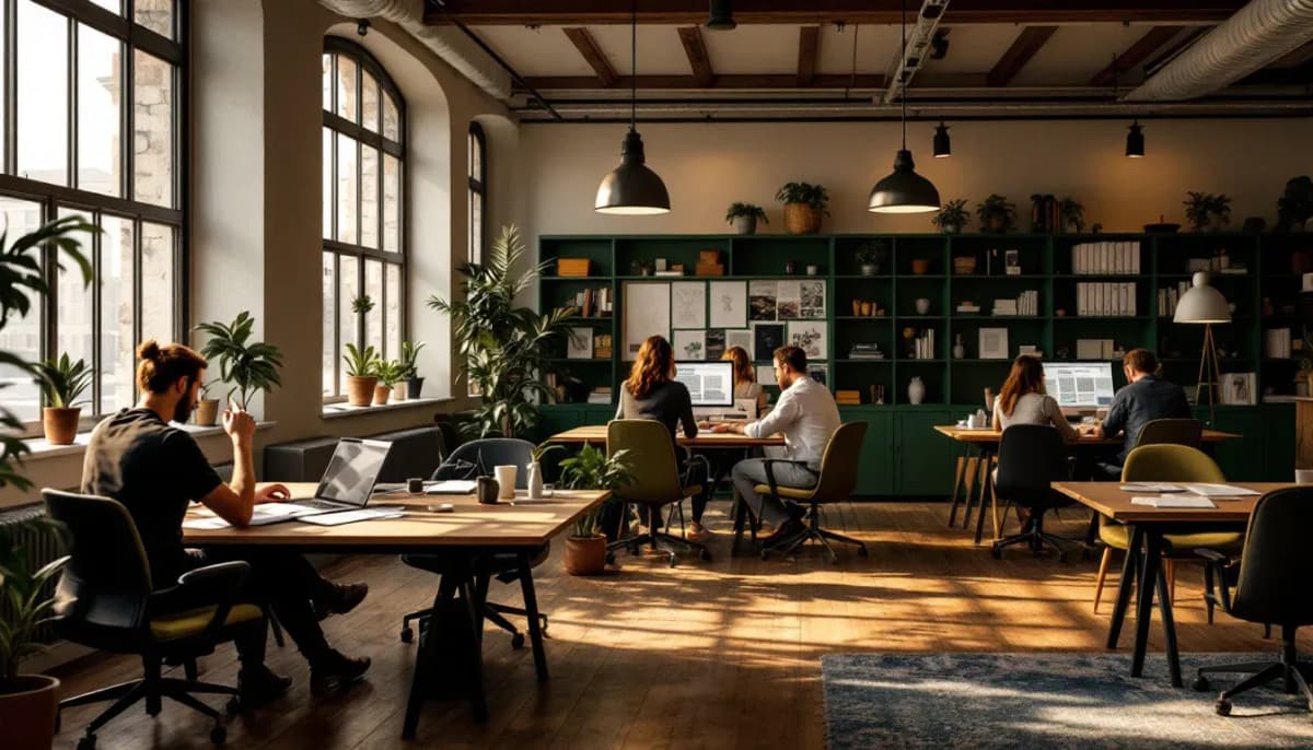 Editorial team at work in a Sydney newsroom at dusk