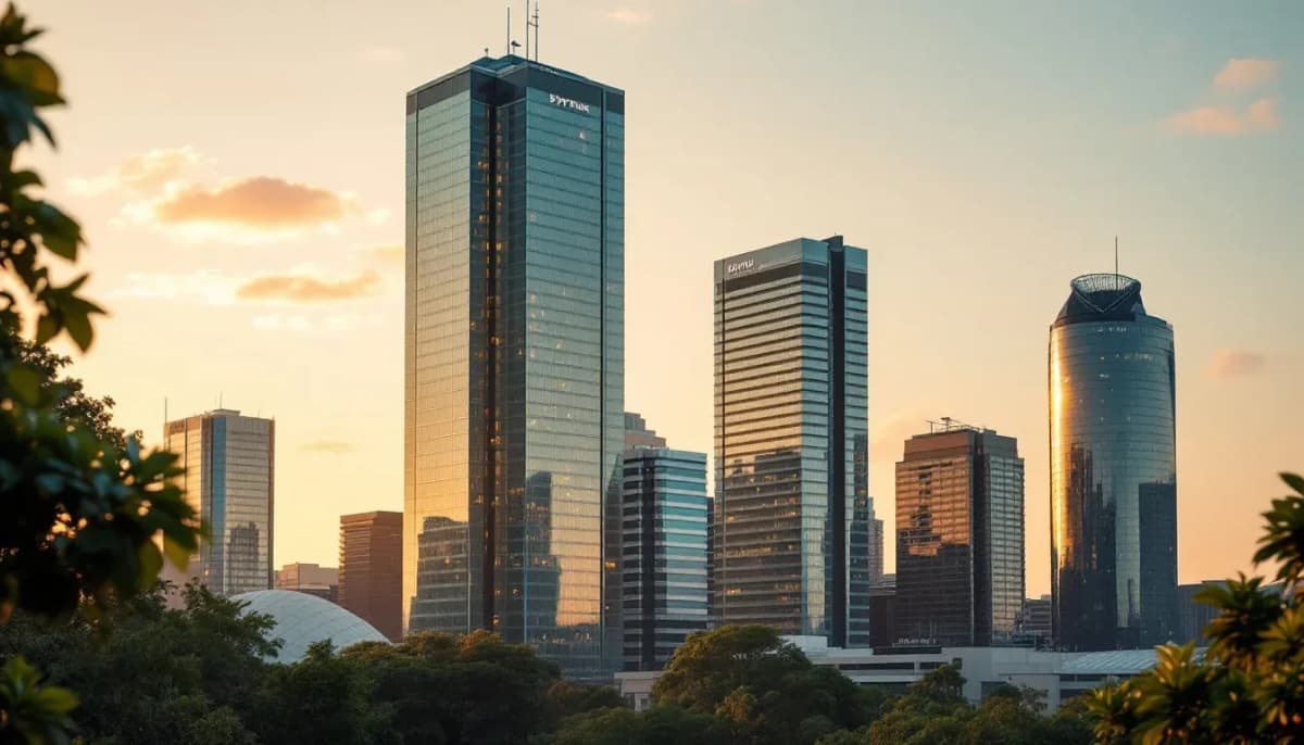 Sydney financial district skyline at dawn