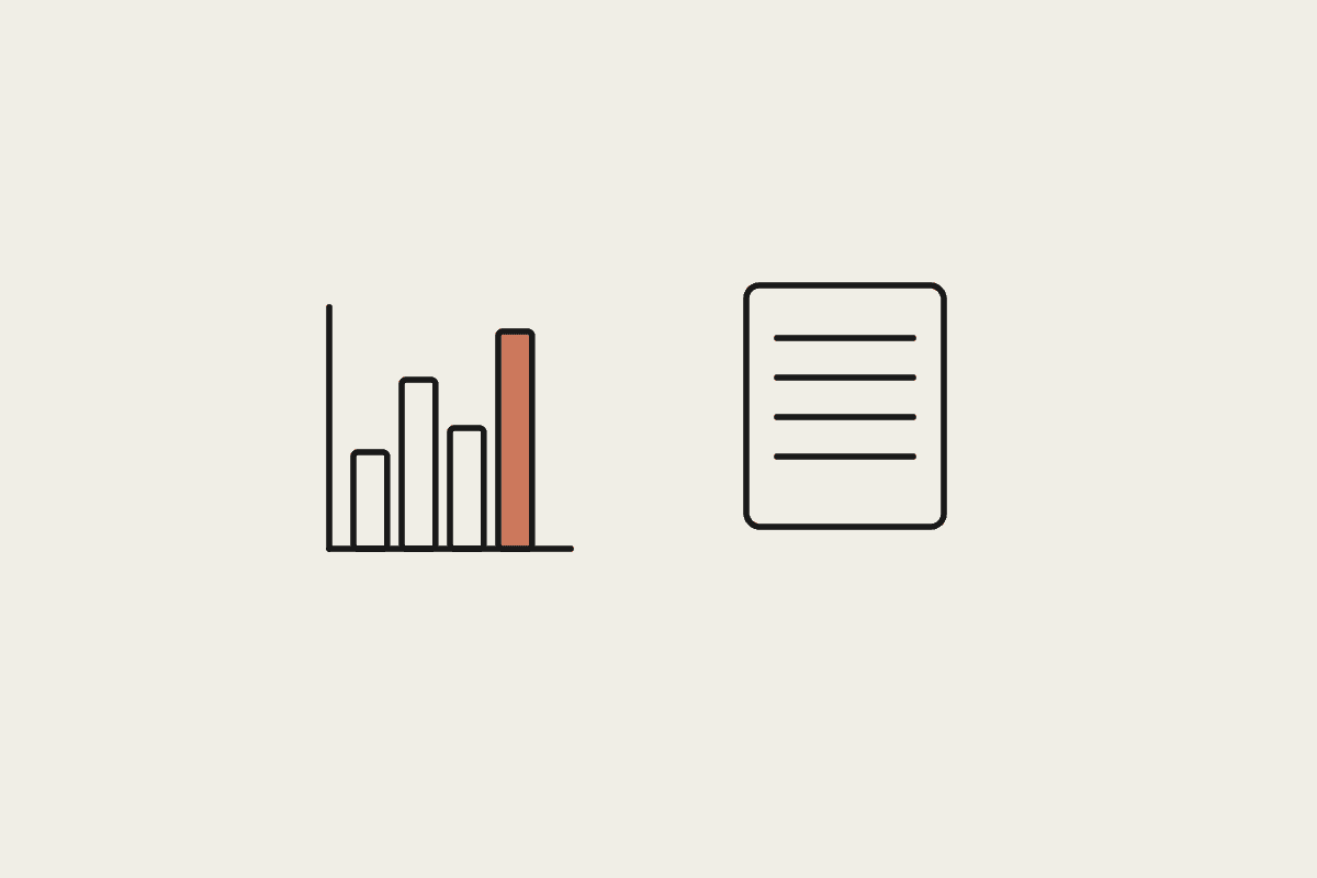 Hand-drawn bar chart beside a document, illustrating AI automation for a Sydney accounting practice