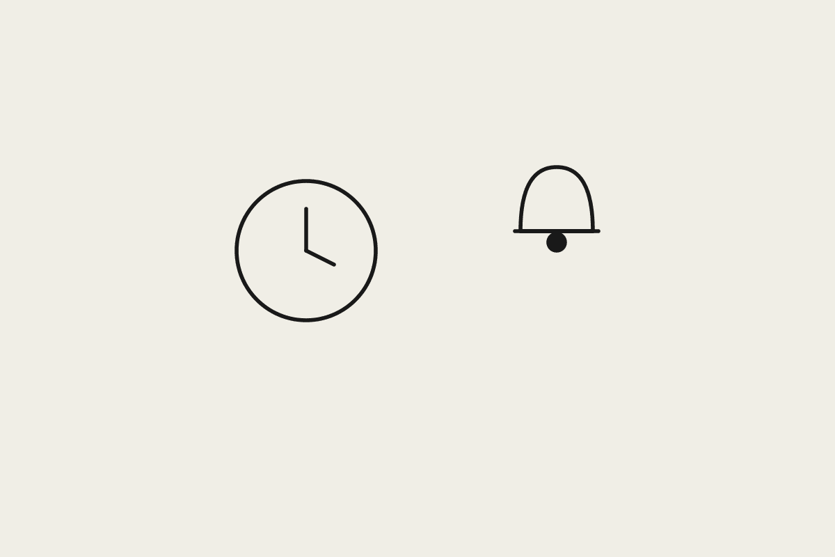 Hand-drawn clock beside a bell, illustrating rate limits and reliability costs