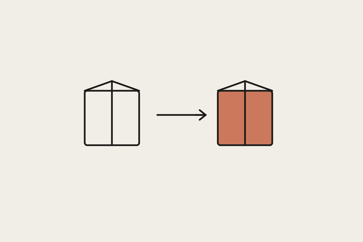 Hand-drawn crate with an arrow to another crate, illustrating two-way import and export trade documentation