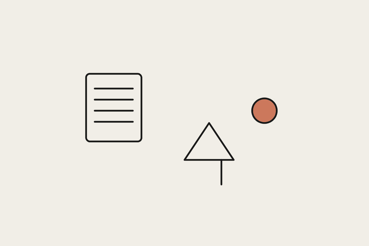 Hand-drawn document beside a barn shape and a small sun, illustrating farm paperwork and compliance