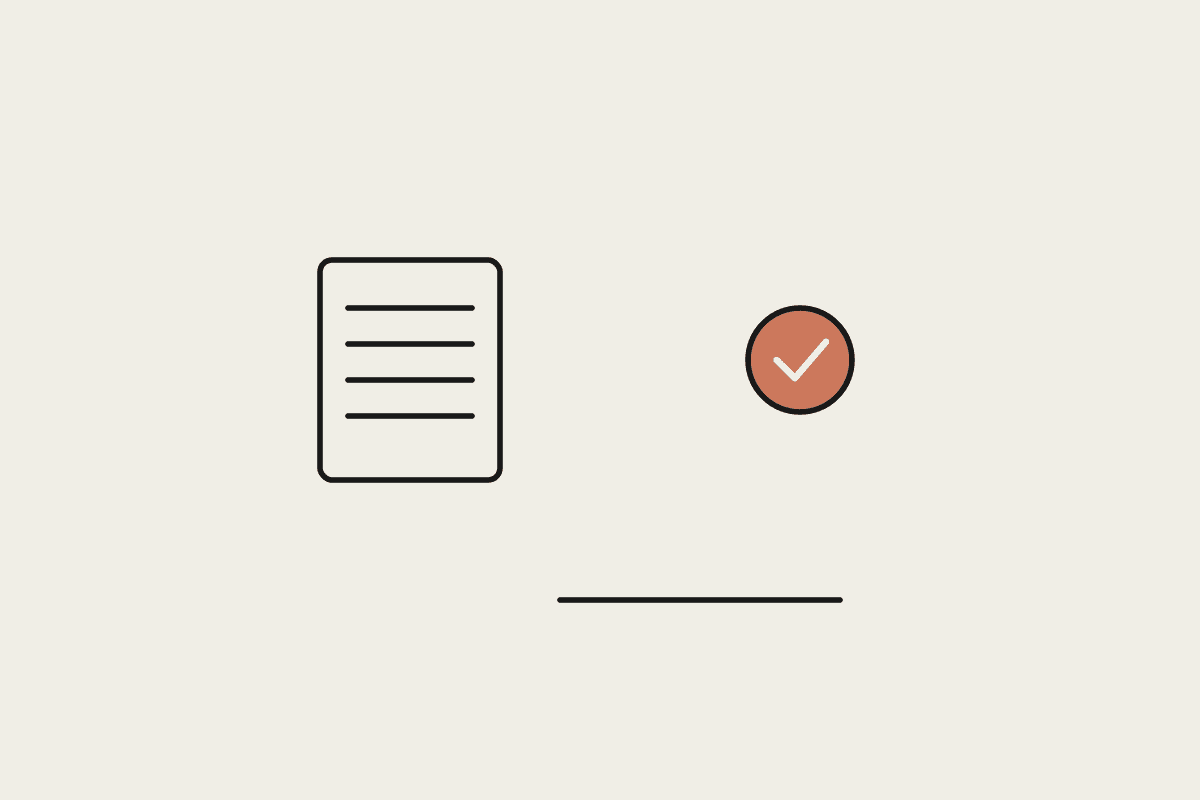 Hand-drawn document with a check mark, illustrating a prompt treated as owned intellectual property