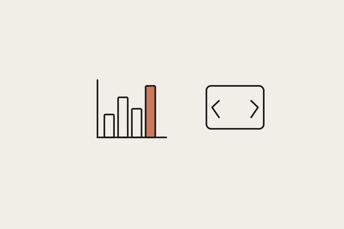 Illustration of a bar chart and a code panel representing a team lead reading Claude Code token usage