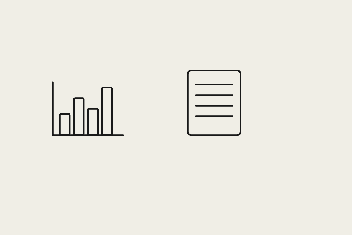 Illustration of a bar chart beside a document