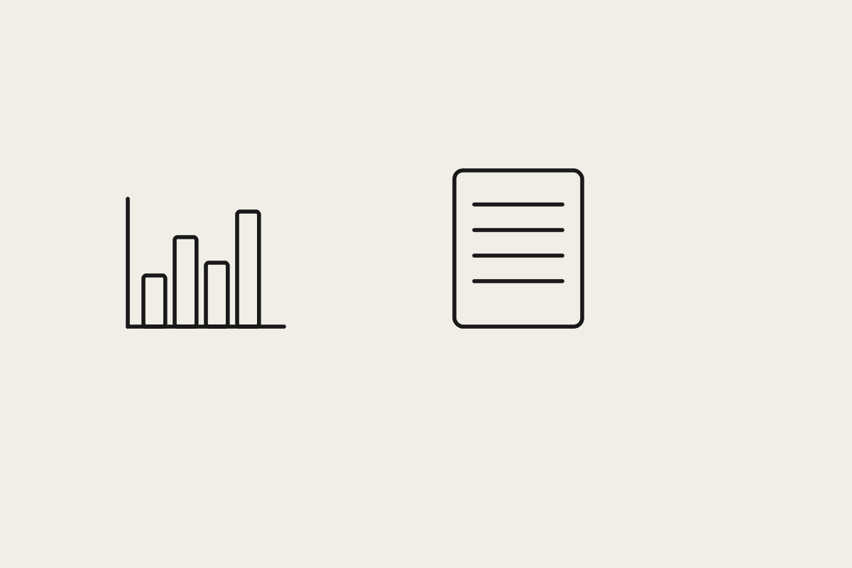 Illustration of a bar chart beside a document