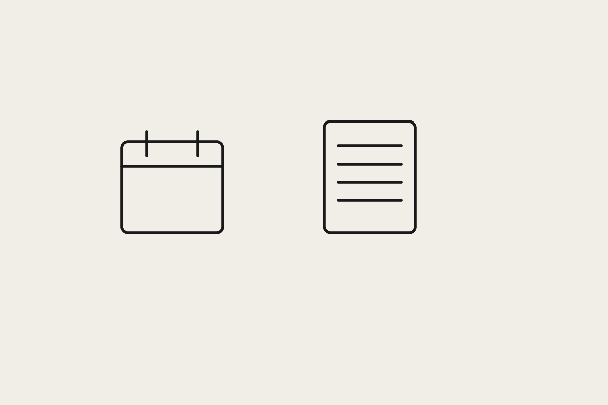 Illustration of a calendar beside a document