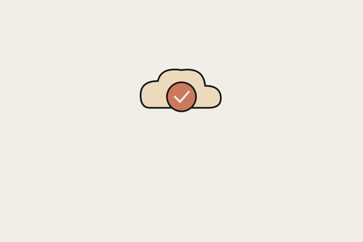 Illustration of a cloud with a check mark representing memory retention