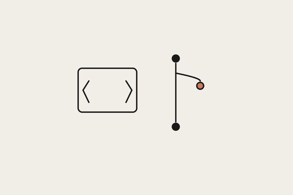 Illustration of a code editor panel and a branching diagram representing agent extension choices