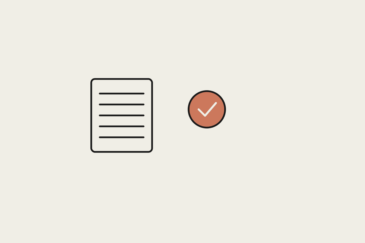 Illustration of a document with a gentle approval mark