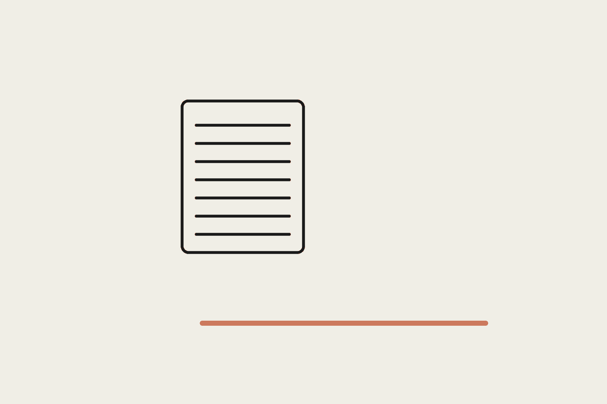 Illustration of a document with a terracotta line representing a clear boundary in tax preparation