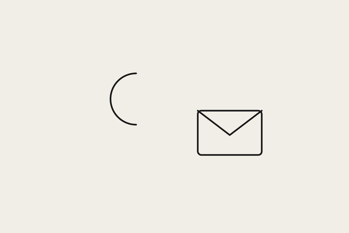 Illustration of a moon and an envelope representing AI handling overnight customer enquiries
