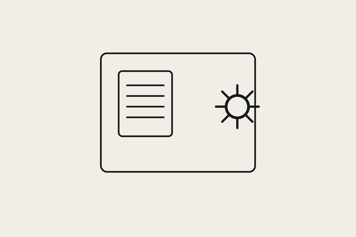 Illustration of a panel with a document and gear representing an MCP server connected to government digital services