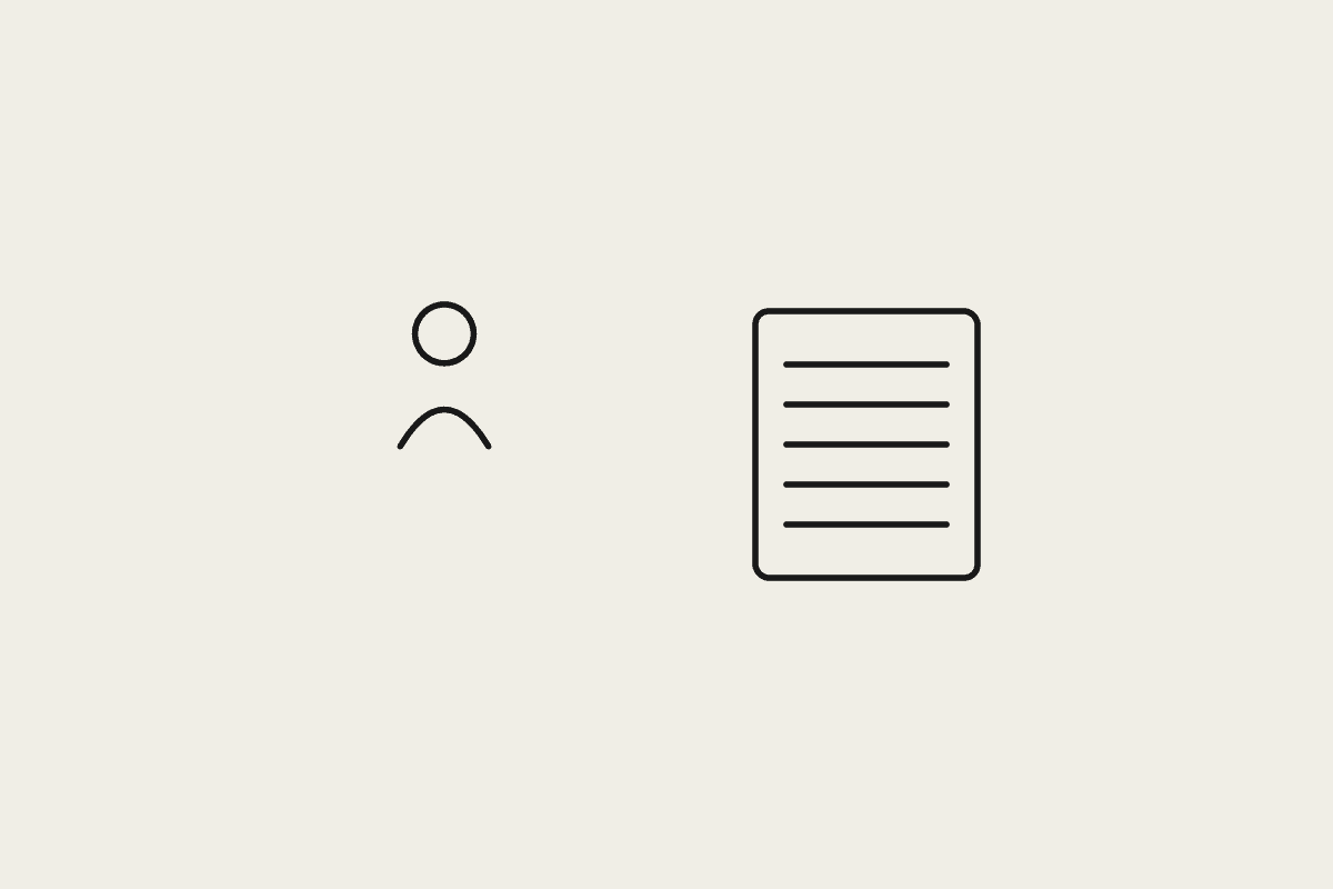 Illustration of a person and a document representing briefing Claude like a new hire