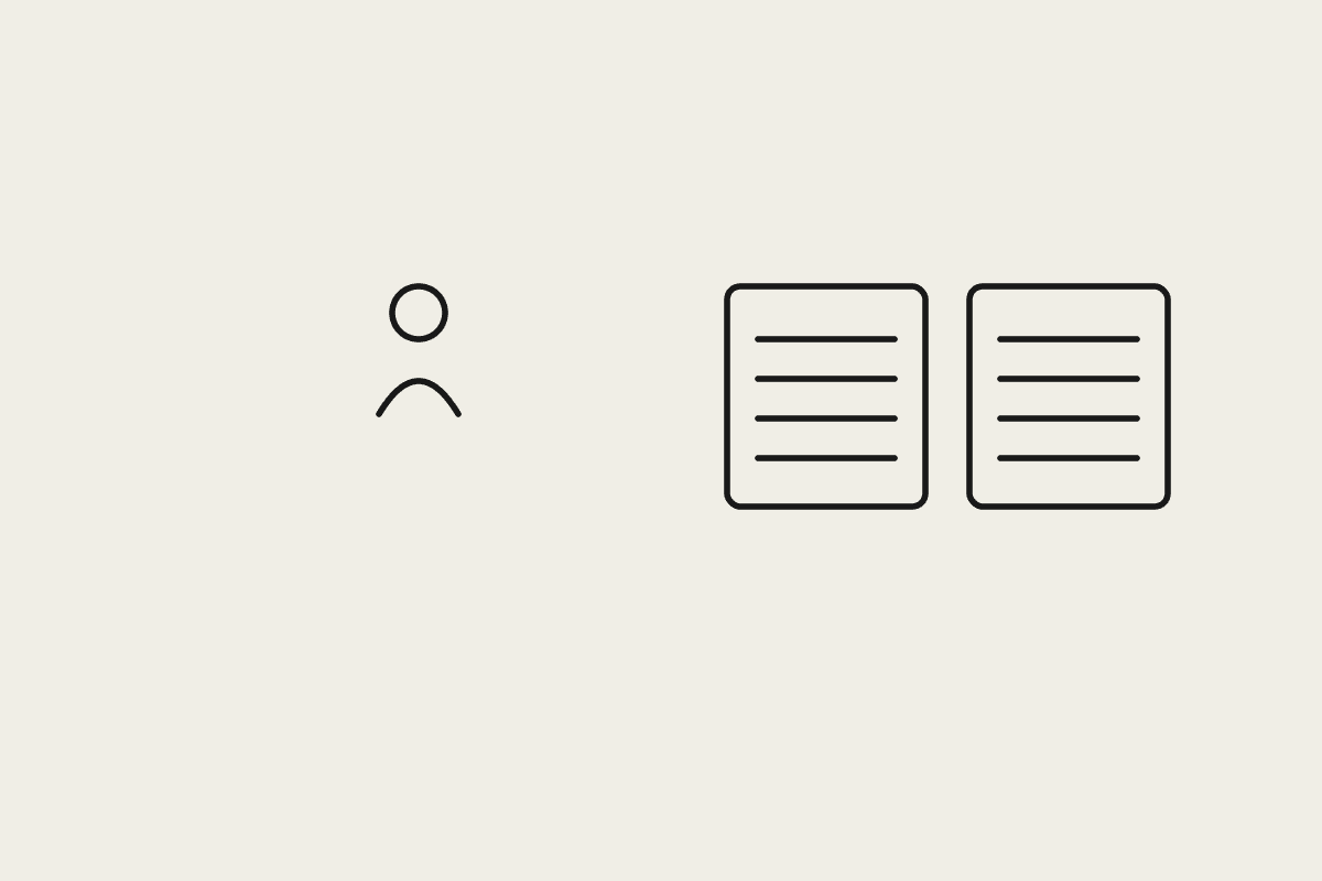 Illustration of a person and two documents representing the distinction between role prompts and task prompts
