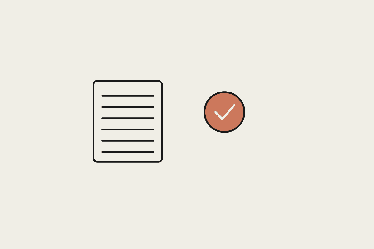 Illustration of a single document with an approval mark