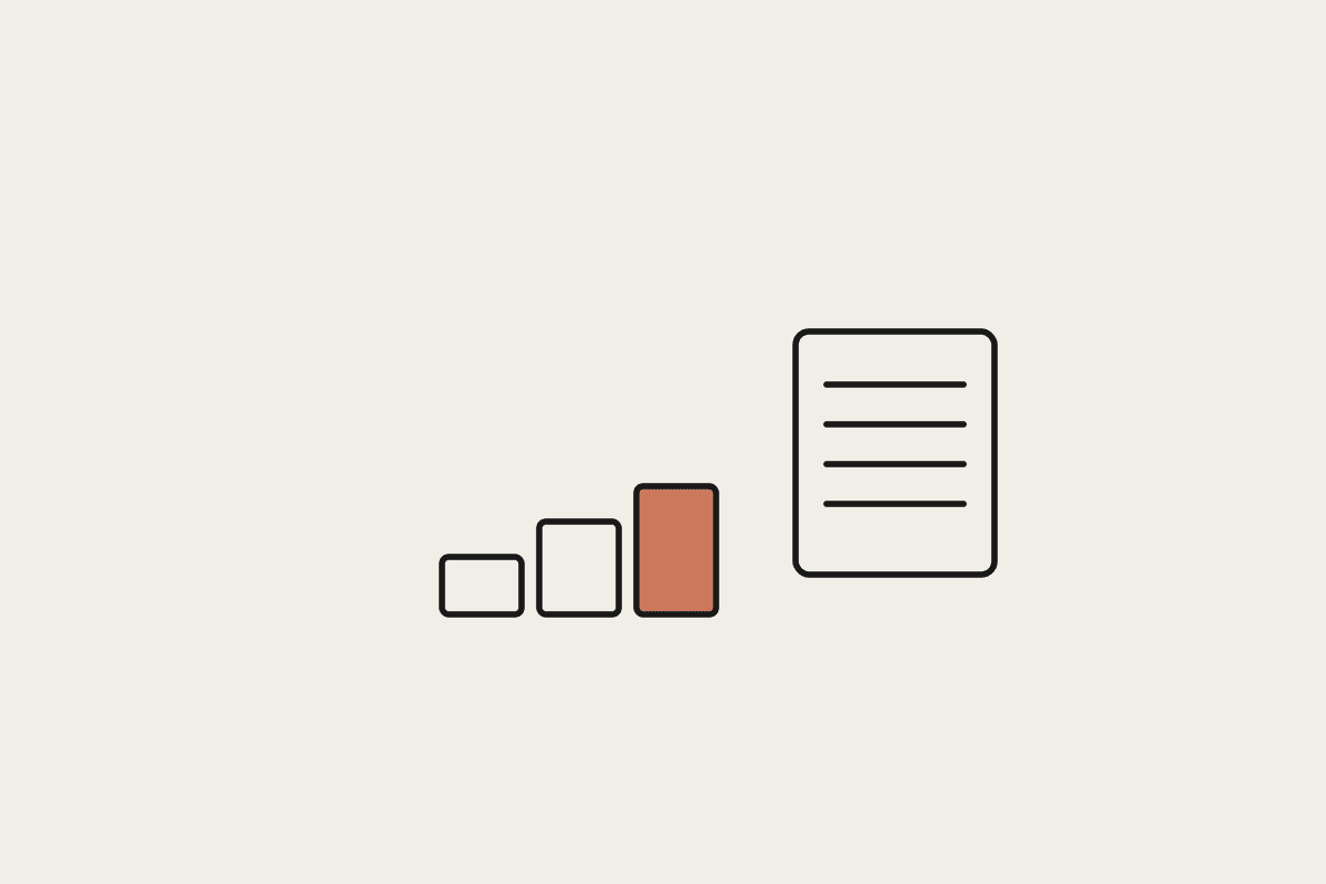 Illustration of rising steps and a document representing a prioritised AI automation backlog
