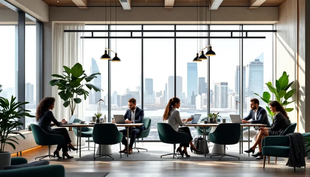 Sydney legal office with lawyers reviewing contracts on laptops