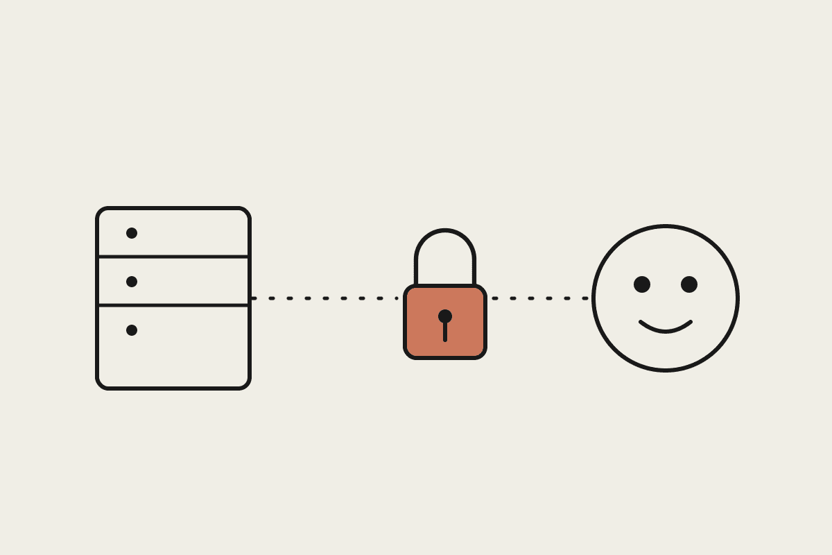 Notebook sketch of an MCP server and Claude connected through a padlock, showing authentication