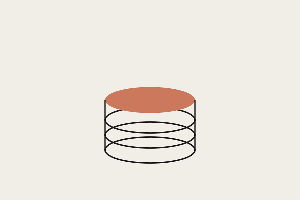 Notebook sketch of stacked coins, one terracotta, representing hidden costs