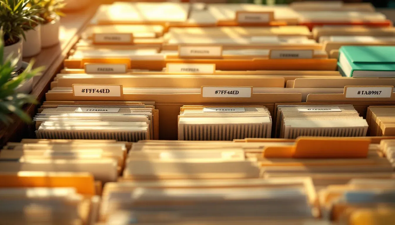 Rows of labelled folders arranged on a desk, representing a library of reusable skills